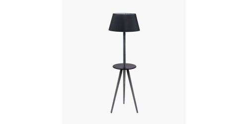 Marlo Grey wood & Black Table Floor Lamp