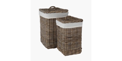 S/2 Square Linen Baskets