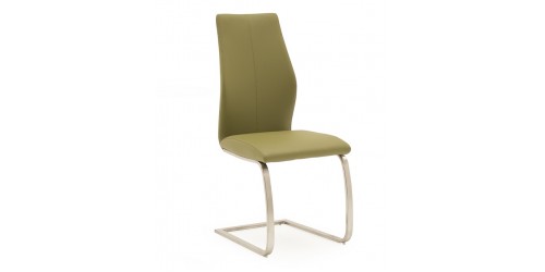 Issy Faux Leather Dining Chair in Olive