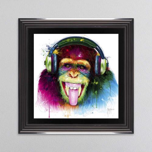 DJ Monkey Framed Wall Art 85x85cm 