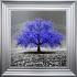   Navy Cherry Tree Framed Wall Art 55x55cm      