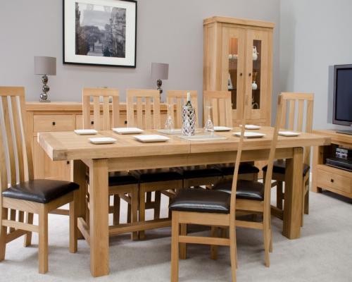 Marseille Solid Oak Large Extending Dining Table